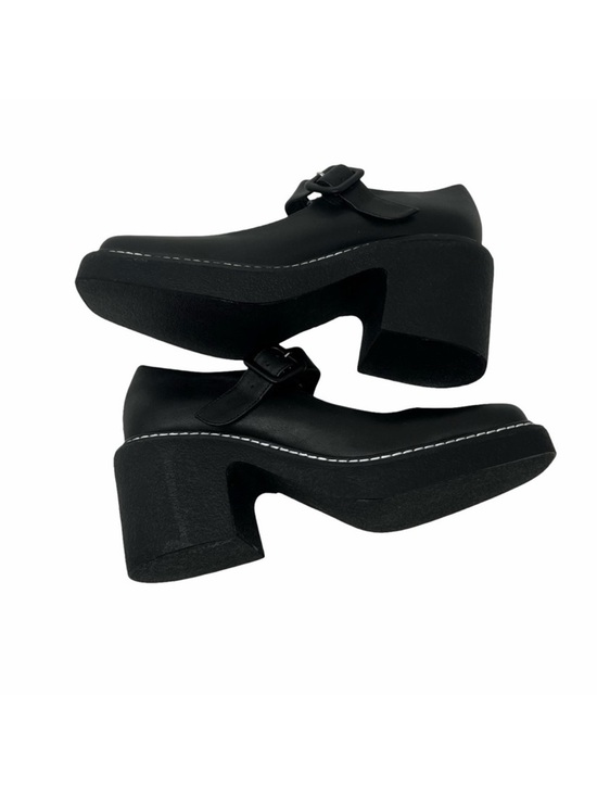 Intentionally Blank Categorial Mary Janes Size 6 Black Leather Square Toe NEW - Picture 8 of 13